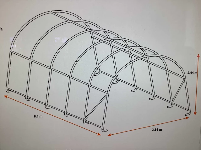 Garagetent / opslagshelter 9,20x4,30x4,30 meter / 14-30-14 - afbeelding 4 van  5
