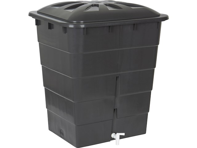 Garantia regenton rechthoekig grijs 300 liter met kraantje - afbeelding 1 van  3
