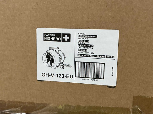 Garden highpro profan tt 280 m3/h inline extractor fan 125mm (60x) - afbeelding 4 van  4