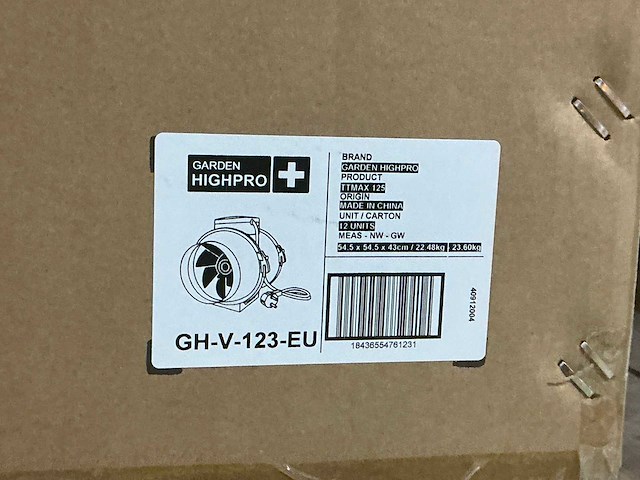 Garden highpro profan tt 280 m3/h inline extractor fan 125mm (96x) - afbeelding 4 van  4