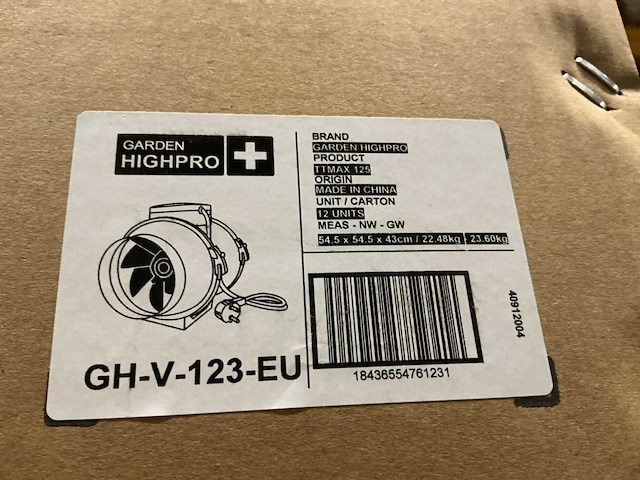 Garden highpro profan tt 280 m3/h inline extractor fan 125mm (96x) - afbeelding 5 van  5