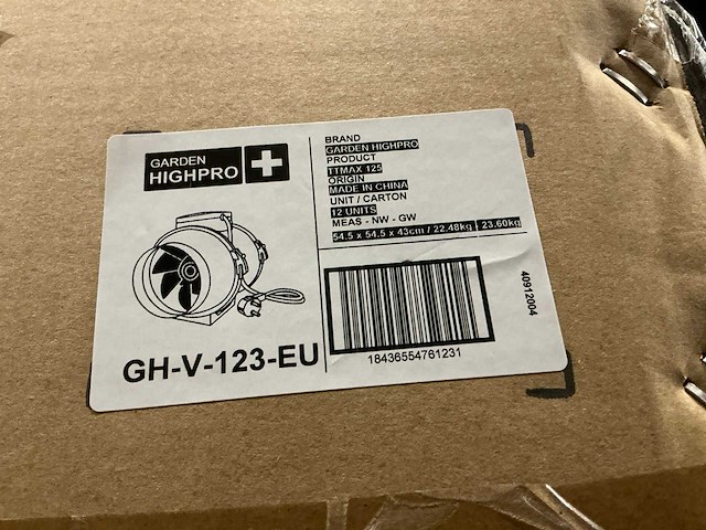 Garden highpro profan tt 280 m3/h inline extractor fan 125mm (96x) - afbeelding 3 van  3