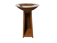 Garden life - vuurkorf met houtopslag incl. rooster 58 cm doorsnee. - afbeelding 1 van  5