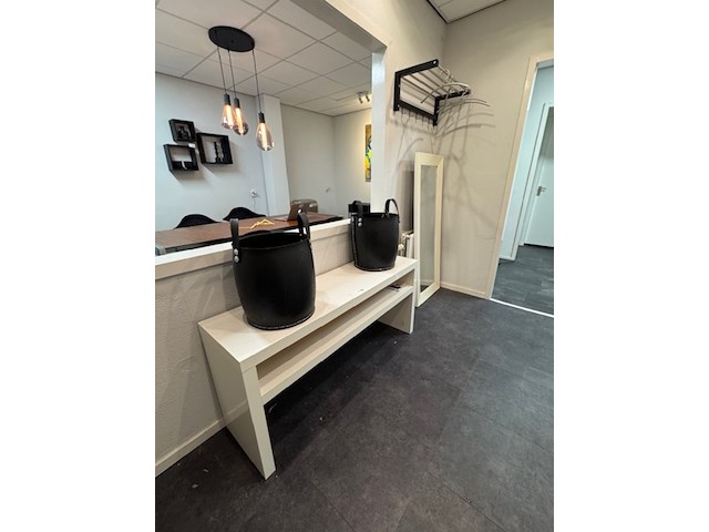 Garderobe met spiegel en sidetable, wit - afbeelding 1 van  8