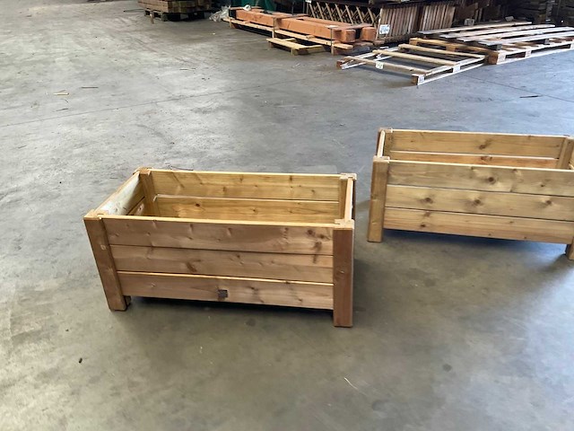 Garlux bloembak geïmpregneerd vuren 80x40x35 cm (2x) - afbeelding 1 van  1