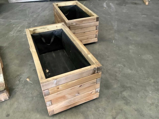 Garlux vuren bloembak geïmpregneerd - 100x50x45 cm (2x) - afbeelding 3 van  7