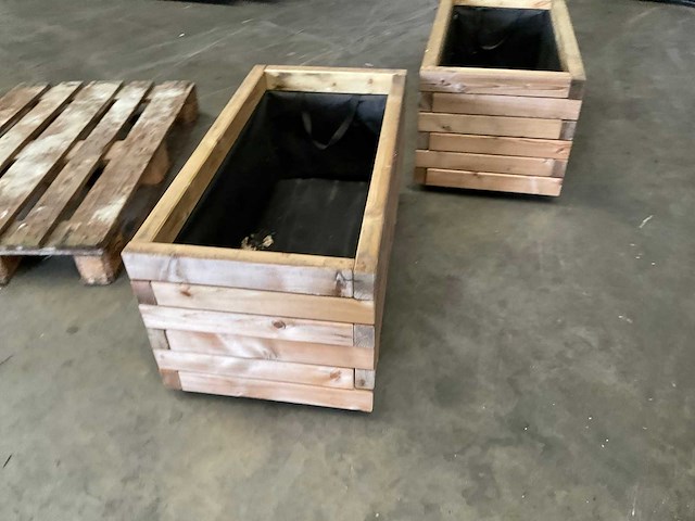 Garlux vuren bloembak geïmpregneerd - 100x50x45 cm (2x) - afbeelding 3 van  9