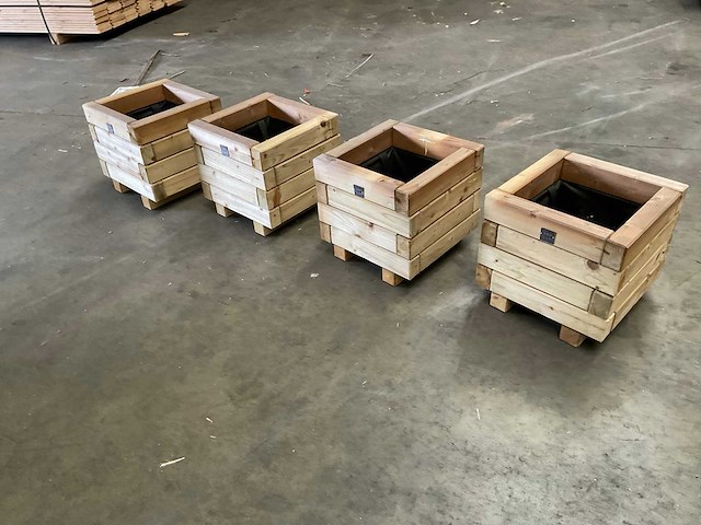 Garlux vuren bloembak geïmpregneerd - 30x30x28 cm (4x) - afbeelding 1 van  8