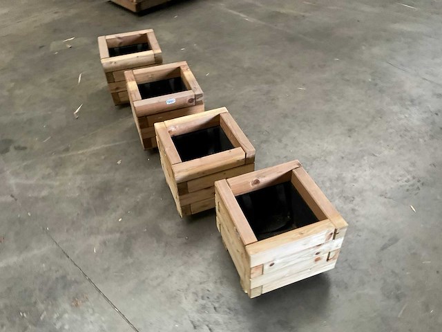 Garlux vuren bloembak geïmpregneerd - 30x30x28 cm (4x) - afbeelding 5 van  8