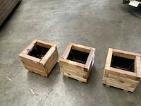 Garlux vuren bloembak geïmpregneerd - 30x30x28 cm (4x) - afbeelding 7 van  8