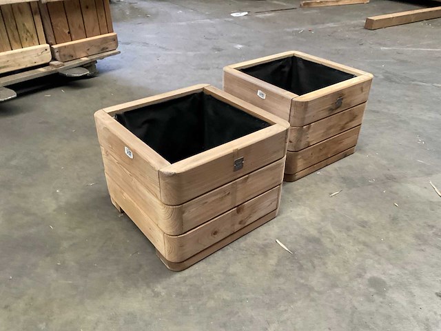 Garlux vuren bloembak geïmpregneerd - 40x40x30 cm (2x) - afbeelding 1 van  7