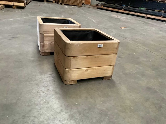 Garlux vuren bloembak geïmpregneerd - 40x40x30 cm (2x) - afbeelding 2 van  7