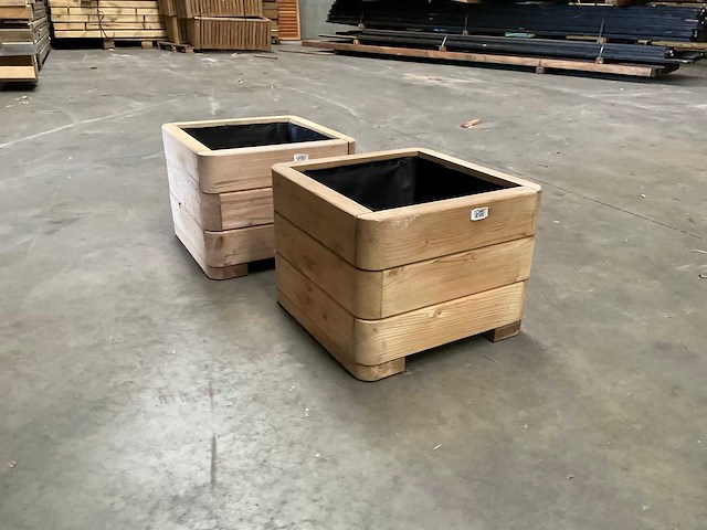 Garlux vuren bloembak geïmpregneerd - 40x40x30 cm (2x) - afbeelding 3 van  7