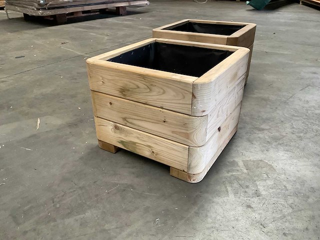 Garlux vuren bloembak geïmpregneerd - 40x40x30 cm (2x) - afbeelding 3 van  5