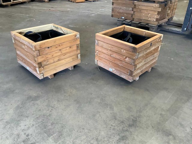 Garlux vuren bloembak geïmpregneerd - 40x40x34 cm (2x) - afbeelding 1 van  6