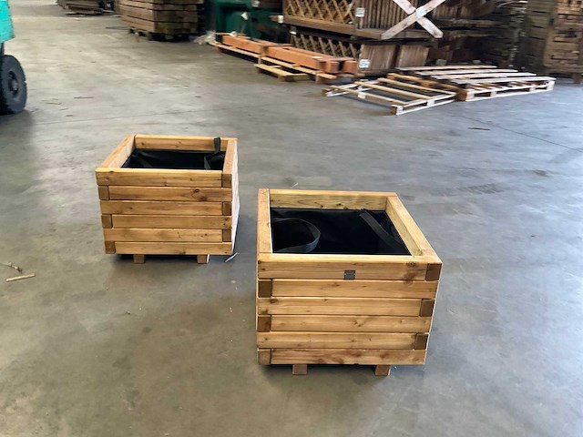 Garlux vuren bloembak geïmpregneerd - 40x40x34 cm (2x) - afbeelding 4 van  6