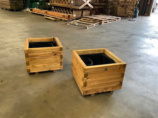 Garlux vuren bloembak geïmpregneerd - 40x40x34 cm (2x) - afbeelding 5 van  6