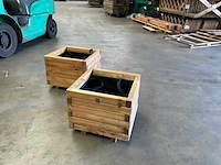 Garlux vuren bloembak geïmpregneerd - 40x40x34 cm (2x) - afbeelding 5 van  8