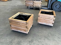 Garlux vuren bloembak geïmpregneerd - 40x40x34 cm (2x) - afbeelding 3 van  8