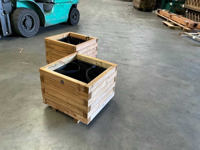 Garlux vuren bloembak geïmpregneerd - 40x40x34 cm (2x) - afbeelding 4 van  8