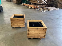 Garlux vuren bloembak geïmpregneerd - 40x40x34 cm (2x) - afbeelding 6 van  8