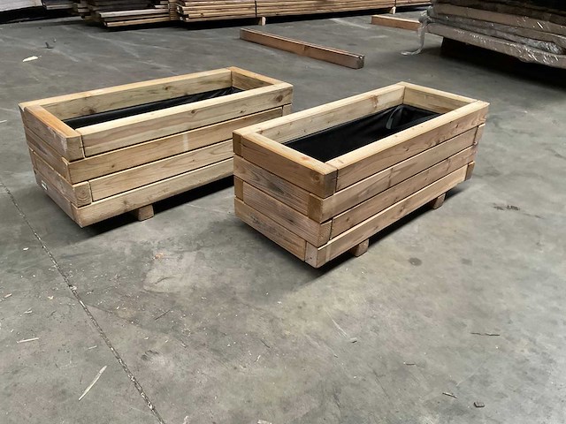 Garlux vuren bloembak geïmpregneerd - 70x30x30 cm (2x) - afbeelding 1 van  10