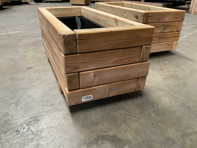 Garlux vuren bloembak geïmpregneerd - 70x30x30 cm (2x) - afbeelding 2 van  7