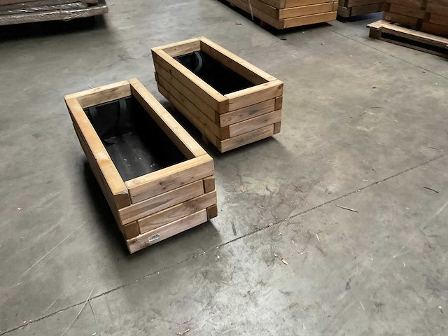Garlux vuren bloembak geïmpregneerd - 70x30x30 cm (2x) - afbeelding 3 van  7