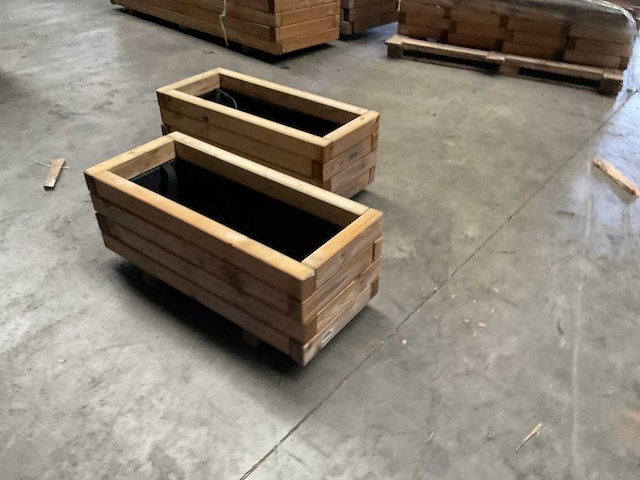 Garlux vuren bloembak geïmpregneerd - 70x30x30 cm (2x) - afbeelding 4 van  7