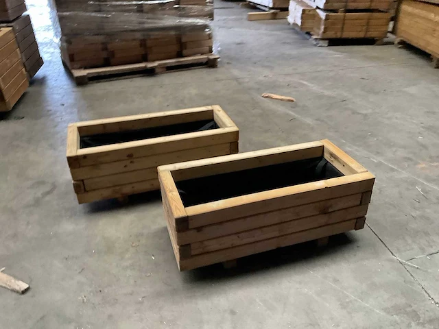 Garlux vuren bloembak geïmpregneerd - 70x30x30 cm (2x) - afbeelding 6 van  10