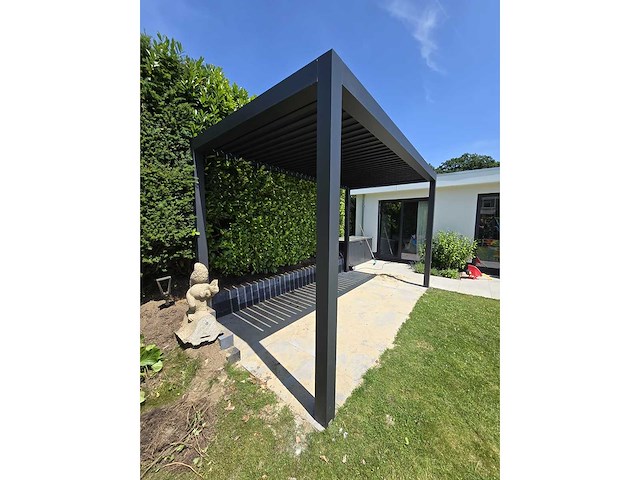 Garraf p150 terrasoverkapping 3x3m (louvre dak) pergola electrisch bediend - afbeelding 2 van  5