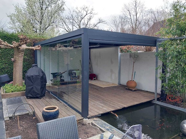 Garraf p150 terrasoverkapping 4x3m (louvre dak) pergola electrisch bediend - afbeelding 1 van  38