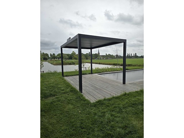 Garraf p150 terrasoverkapping 4x4m (louvre dak) pergola electrisch bediend - afbeelding 32 van  34