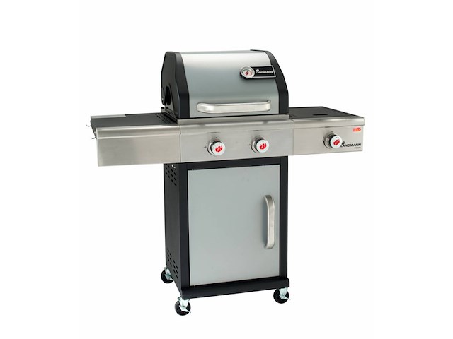 Gas barbecue, landmann, triton 2 + 1, zilver - afbeelding 1 van  3