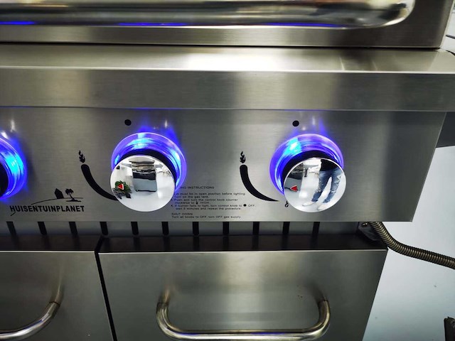 Gas bbq - vonato - rvs keuken grill chef 4 - 0 - 4 branders - afbeelding 3 van  8