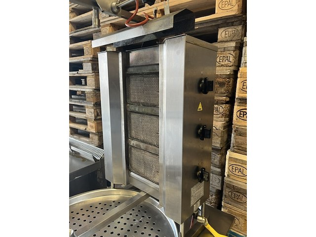 Gas shoarma-/gyrosgrill op rvs onderstel - afbeelding 3 van  5