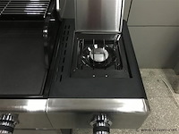 Gasbarbecue 4 branders - rvs met gietijzeren roosters - incl. zijbrander & gietijzeren kookplaat - afbeelding 3 van  4