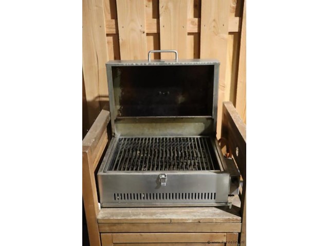 Gasbarbecue incl. verrijdbare houten kast - 60x50x93cm - afbeelding 2 van  6