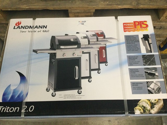 Gasbarbecue landmann, triton 2.0, rood - afbeelding 2 van  5