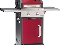 Gasbarbecue met 2 branders en zijtafels, landmann, rood / zwart
