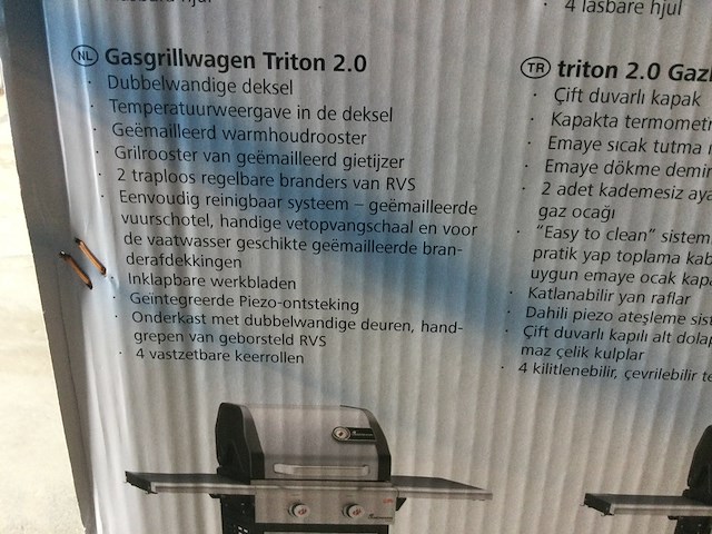 Gasbarbecue met 2 branders en zijtafels, landmann, triton 2.0 pts, rood / zwart - afbeelding 5 van  5