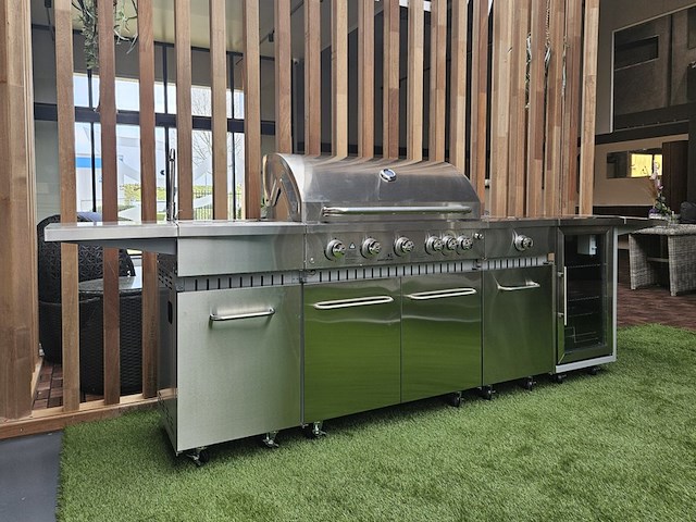 Gasbarbecue vonato rvs keuken grill elite 6 zilverkleurig, rvs (mat) - afbeelding 1 van  10