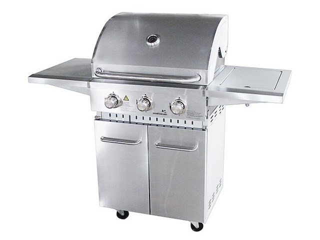 Gasbarbecue vonato, rvs traditionele grill 3, zilverkleurig, rvs (mat) - afbeelding 1 van  3