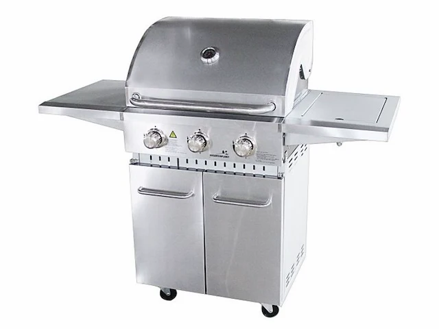 Gasbarbecue vonato rvs traditionele grill 3 zilverkleurig, rvs (mat) - afbeelding 1 van  3