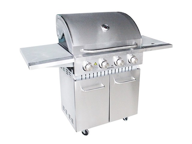 Gasbarbecue vonato rvs traditionele grill 4 zilverkleurig, rvs (mat) - afbeelding 1 van  4