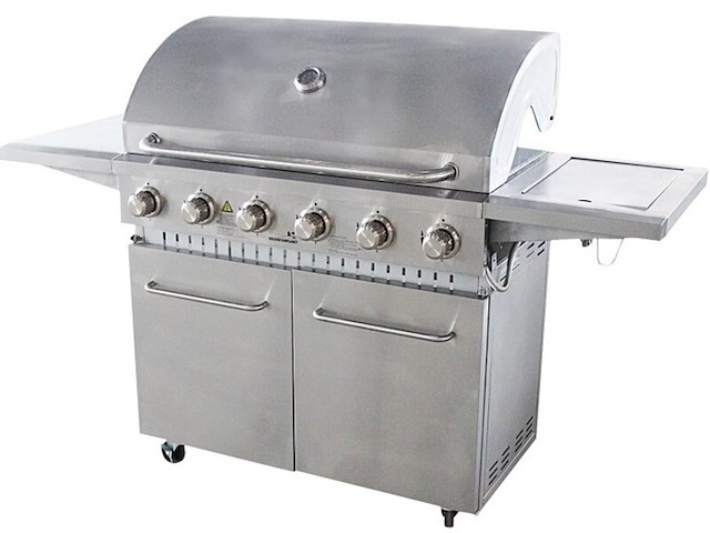 Gasbarbecue, vonato, rvs traditionele grill elite 6, zilverkleurig, rvs (mat) - afbeelding 1 van  4