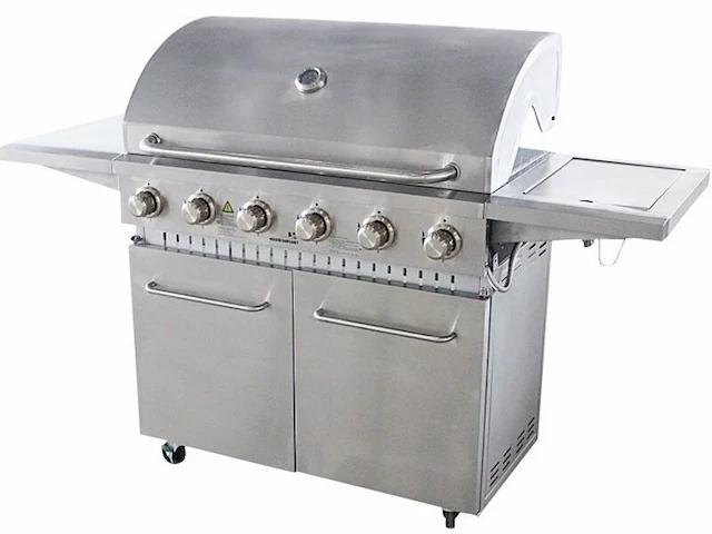 Gasbarbecue vonato rvs traditionele grill elite 6 zilverkleurig, rvs (mat) - afbeelding 1 van  4