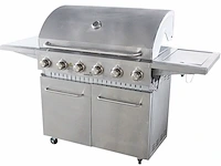 Gasbarbecue vonato rvs traditionele grill elite 6 zilverkleurig, rvs (mat)