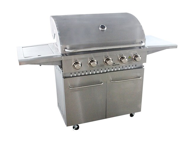 Gasbarbecue vonato, rvs traditionele grill luxe 5, zilverkleurig, rvs (mat) - afbeelding 1 van  4