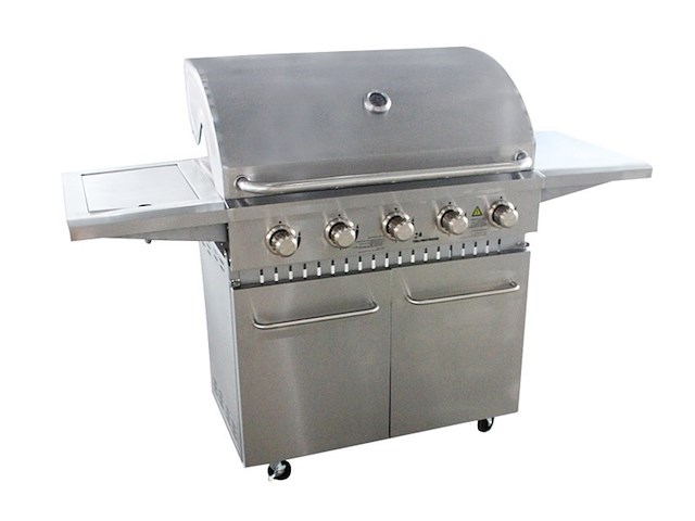 Gasbarbecue vonato rvs traditionele grill luxe 5 zilverkleurig, rvs (mat) - afbeelding 1 van  4